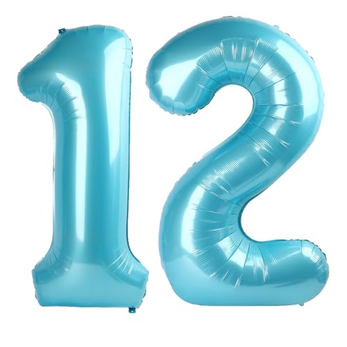 101,6 cm großer digitaler Ballon mit Zahl 12, Jumbo-Mylar-Folie, Heliumballon für 12 Luftballons für Geburtstagsparty, Hochzeitstag, Party-Dekorationen von Kelfuoya