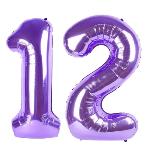 101,6 cm großer digitaler Ballon mit Zahl 12, Jumbo-Mylar-Folie, Heliumballon für 12 Luftballons für Geburtstagsparty, Hochzeitstag, Party-Dekorationen 101,6 cm großer digitaler Ballon mit Zahl 12, Jumbo-Mylar-Folie, Heliumballon für 12 Luftballons für Geburtstagsparty, Hochzeitstag, Party-Dekorationen von Kelfuoya