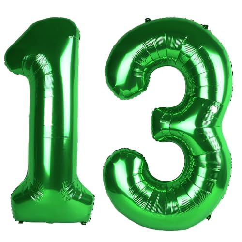 101,6 cm großer digitaler Ballon mit Zahl 13, Jumbo-Mylar-Folie, Heliumballon für 13 Luftballons für Geburtstagsparty, Hochzeitstag, Party-Dekorationen von Kelfuoya