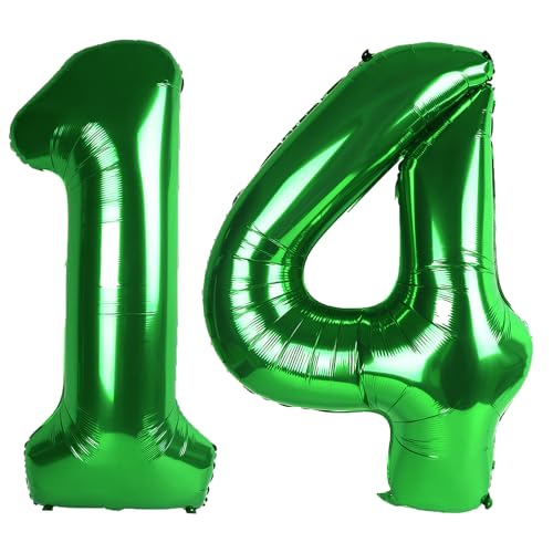 101,6 cm großer digitaler Ballon mit Zahl 14, Jumbo-Mylar-Folie, Heliumballon für 14 Luftballons für Geburtstagsparty, Hochzeitstag, Party-Dekorationen von Kelfuoya