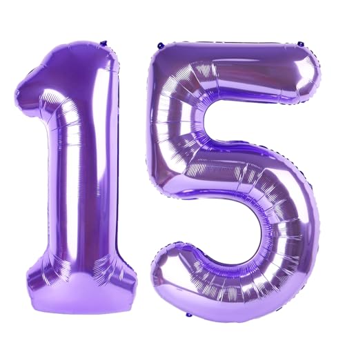 101,6 cm großer digitaler Ballon mit Zahl 15, Jumbo-Mylar-Folie, Heliumballon für 15 Luftballons für Geburtstagsparty, Hochzeitstag, Party-Dekorationen 101,6 cm großer digitaler Ballon mit Zahl 15, Jumbo-Mylar-Folie, Heliumballon für 15 Luftballons für Geburtstagsparty, Hochzeitstag, Party-Dekorationen von Kelfuoya