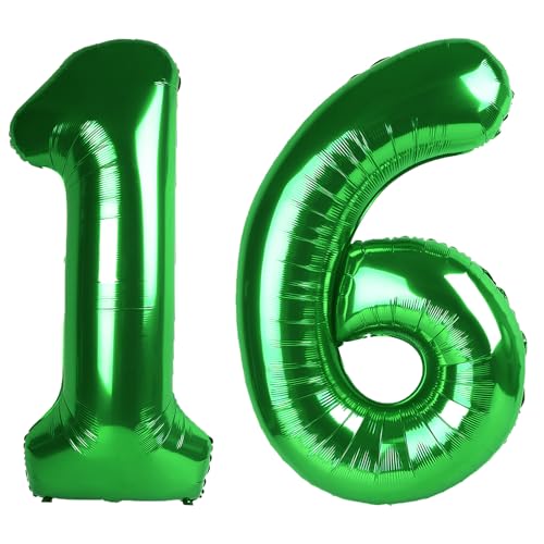 101,6 cm großer digitaler Ballon mit Zahl 16, Jumbo-Mylar-Folie, Heliumballon für 16 Luftballons für Geburtstagsparty, Hochzeitstag, Party-Dekorationen von Kelfuoya