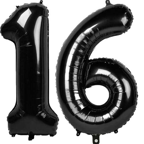 101,6 cm großer digitaler Ballon mit Zahl 16, Jumbo-Mylar-Folie, Heliumballon für 16 Luftballons für Geburtstagsparty, Hochzeitstag, Party-Dekorationen von Kelfuoya