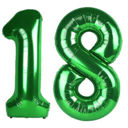 101,6 cm großer digitaler Ballon mit Zahl 18, Jumbo-Mylar-Folie, Heliumballon für 18 Luftballons für Geburtstagsparty, Hochzeitstag, Party-Dekorationen von Kelfuoya