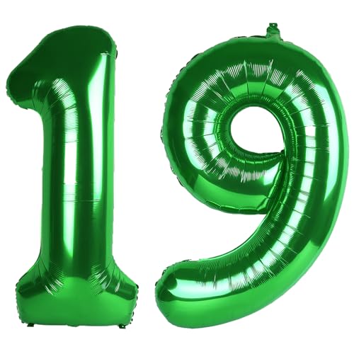 101,6 cm großer digitaler Ballon mit Zahl 19, Jumbo-Mylar-Folie, Heliumballon für 19 Luftballons für Geburtstagsparty, Hochzeitstag, Party-Dekorationen von Kelfuoya