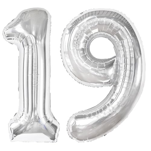 101,6 cm großer digitaler Ballon mit Zahl 19, Jumbo-Mylar-Folie, Heliumballon für 19 Luftballons für Geburtstagsparty, Hochzeitstag, Party-Dekorationen 101,6 cm großer digitaler Ballon mit Zahl 19, Jumbo-Mylar-Folie, Heliumballon für 19 Luftballons für Geburtstagsparty, Hochzeitstag, Party-Dekorationen von Kelfuoya