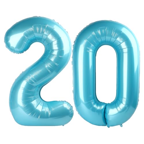 101,6 cm großer digitaler Ballon mit Zahl 20, Jumbo-Mylar-Folie, Heliumballon für 20 Luftballons für Geburtstagsparty, Hochzeitstag, Party-Dekorationen von Kelfuoya