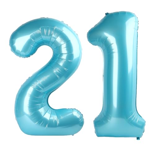 101,6 cm großer digitaler Ballon mit Zahl 21, Jumbo-Mylar-Folie, Heliumballon für 21 Luftballons für Geburtstagsparty, Hochzeitstag, Party-Dekorationen von Kelfuoya