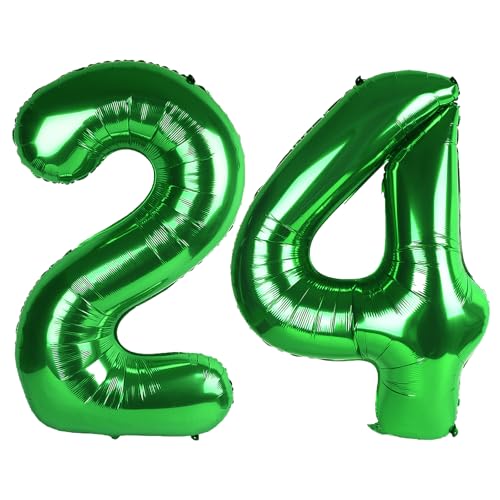 101,6 cm großer digitaler Ballon mit Zahl 24, Jumbo-Mylar-Folie, Heliumballon für 24 Luftballons für Geburtstagsparty, Hochzeitstag, Party-Dekorationen von Kelfuoya