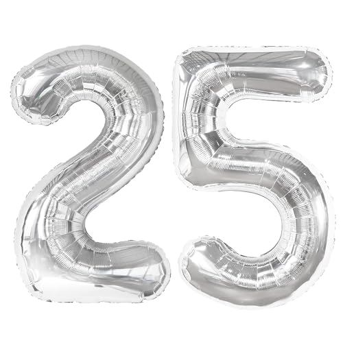 101,6 cm großer digitaler Ballon mit Zahl 25, Jumbo-Mylar-Folie, Heliumballon für 25 Luftballons für Geburtstagsparty, Hochzeitstag, Party-Dekorationen 101,6 cm großer digitaler Ballon mit Zahl 25, Jumbo-Mylar-Folie, Heliumballon für 25 Luftballons für Geburtstagsparty, Hochzeitstag, Party-Dekorationen von Kelfuoya