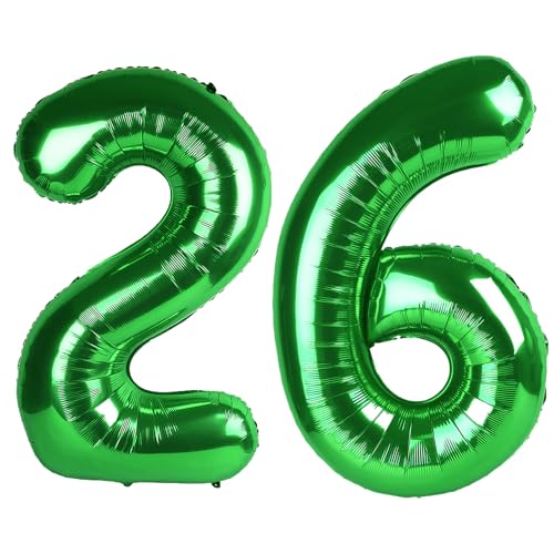 101,6 cm großer digitaler Ballon mit Zahl 26, Jumbo-Mylar-Folie, Heliumballon für 26 Luftballons für Geburtstagsparty, Hochzeitstag, Party-Dekorationen von Kelfuoya