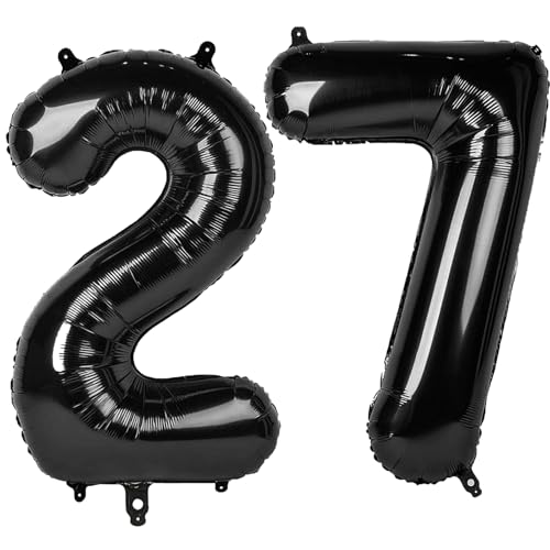 101,6 cm großer digitaler Ballon mit Zahl 27, Jumbo-Mylar-Folie, Heliumballon für 27 Luftballons, für Geburtstagsparty, Hochzeitstag, Party-Dekorationen von Kelfuoya