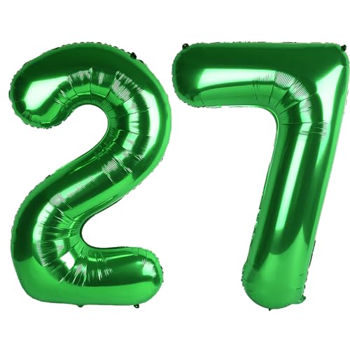 101,6 cm großer digitaler Ballon mit Zahl 27, Jumbo-Mylar-Folie, Heliumballon für 27 Luftballons, für Geburtstagsparty, Hochzeitstag, Party-Dekorationen von Kelfuoya