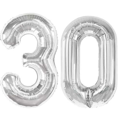 101,6 cm großer digitaler Ballon mit Zahl 30, Jumbo-Mylar-Folie, Heliumballon für 30 Luftballons für Geburtstagsparty, Hochzeitstag, Party-Dekorationen 101,6 cm großer digitaler Ballon mit Zahl 30, Jumbo-Mylar-Folie, Heliumballon für 30 Luftballons für Geburtstagsparty, Hochzeitstag, Party-Dekorationen von Kelfuoya