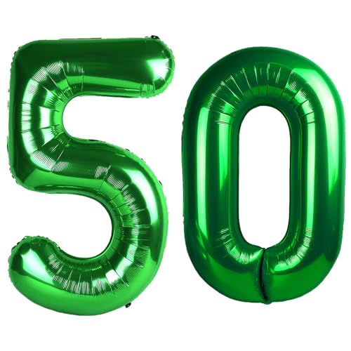 101,6 cm großer digitaler Ballon mit Zahl 50, Jumbo-Mylar-Folie, Heliumballon für 50 Luftballons für Geburtstagsparty, Hochzeitstag, Party-Dekorationen von Kelfuoya
