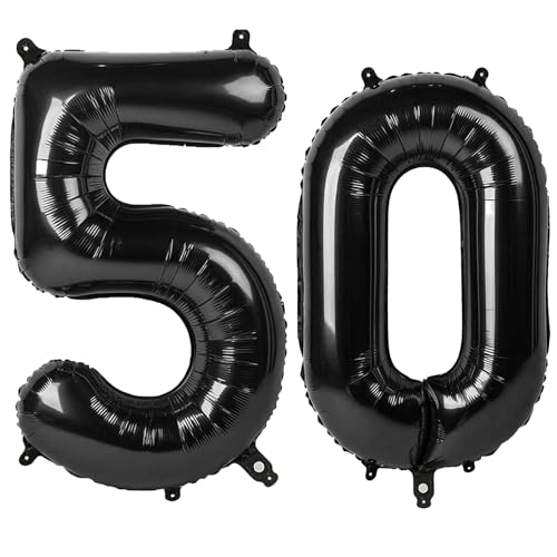 101,6 cm großer digitaler Ballon mit Zahl 50, Jumbo-Mylar-Folie, Heliumballon für 50 Luftballons für Geburtstagsparty, Hochzeitstag, Party-Dekorationen von Kelfuoya