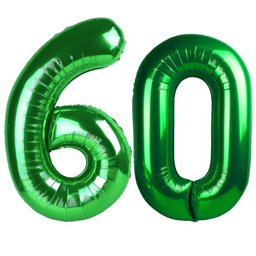 101,6 cm großer digitaler Ballon mit Zahl 60, Jumbo-Mylar-Folie, Heliumballon für 60 Luftballons, für Geburtstagsparty, Hochzeitstag, Party-Dekorationen von Kelfuoya