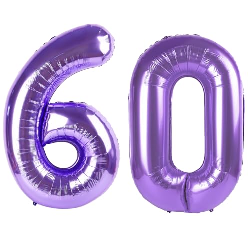 101,6 cm großer digitaler Ballon mit Zahl 60, Jumbo-Mylar-Folie, Heliumballon für 60 Luftballons für Geburtstagsparty, Hochzeitstag, Party-Dekorationen 101,6 cm großer digitaler Ballon mit Zahl 60, Jumbo-Mylar-Folie, Heliumballon für 60 Luftballons für Geburtstagsparty, Hochzeitstag, Party-Dekorationen von Kelfuoya