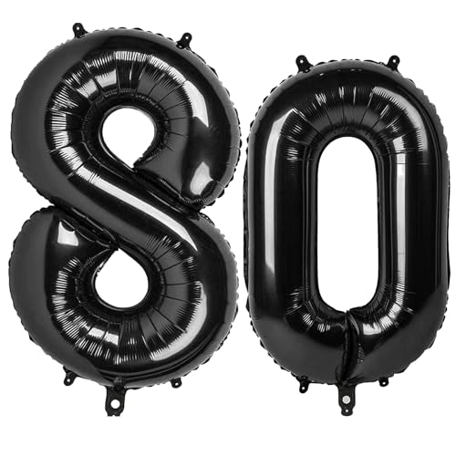 101,6 cm großer digitaler Ballon mit Zahl 80, Jumbo-Mylar-Folie, Heliumballon für 80 Luftballons für Geburtstagsparty, Hochzeitstag, Party-Dekorationen von Kelfuoya