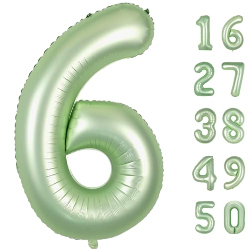101,6 cm großer olivgrüner Ballon mit Zahl 6, Mylar-Folie, Helium-Ballon, Geburtstagszahlen, Jumbo-Ballons, 16. oder 61. Jahrestag, Party-Dekorationen 101,6 cm großer olivgrüner Ballon mit Zahl 6, Mylar-Folie, Helium-Ballon, Geburtstagszahlen, Jumbo-Ballons, 16. oder 61. Jahrestag, Party-Dekorationen von Kelfuoya
