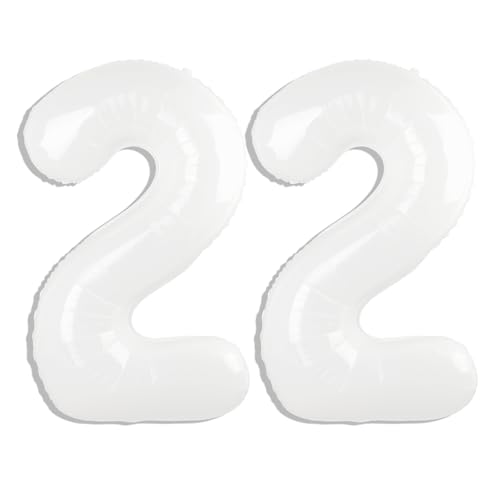 101,6 cm weißer digitaler Ballon mit Zahl 22, Jumbo-Mylar-Folie, Heliumballon für 22 Luftballons für Geburtstagsparty, Hochzeitstag, Party-Dekorationen 101,6 cm weißer digitaler Ballon mit Zahl 22, Jumbo-Mylar-Folie, Heliumballon für 22 Luftballons für Geburtstagsparty, Hochzeitstag, Party-Dekorationen von Kelfuoya