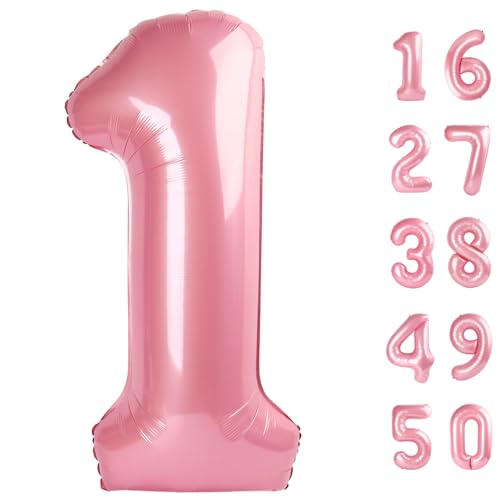 101.6 cm Perlglanz Rosa Ballon Nummer 1 Erster Geburtstag Jumbo Mylar Folie Helium Ballon für 10 21 31 Geburtstag Digital für Geburtstagsfeier Hochzeit Jahrestag Party Dekorationen 101.6 cm Perlglanz Rosa Ballon Nummer 1 Erster Geburtstag Jumbo Mylar Folie Helium Ballon für 10 21 31 Geburtstag Digital für Geburtstagsfeier Hochzeit Jahrestag Party Dekorationen von Kelfuoya