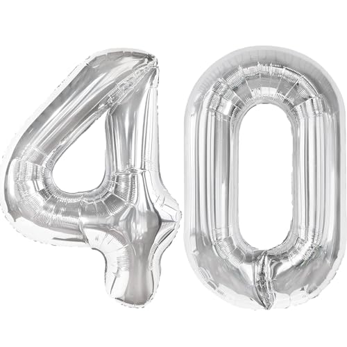 Digitaler Ballon mit Zahl 40, Jumbo-Mylar-Folie, Heliumballon für 40 Luftballons, für Geburtstagsparty, Hochzeitstag, Party-Dekorationen Digitaler Ballon mit Zahl 40, Jumbo-Mylar-Folie, Heliumballon für 40 Luftballons, für Geburtstagsparty, Hochzeitstag, Party-Dekorationen von Kelfuoya