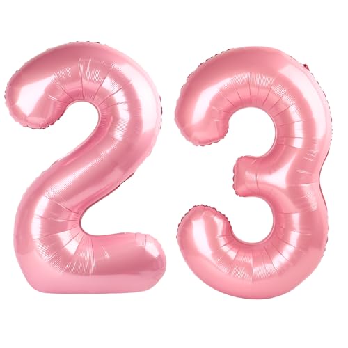 Luftballon Zahl 23, 101,6 cm, Perlglanz, Rosa, Zahl 23, Ballon 101,6 cm, Party-Dekorationen für Jungen oder Mädchen, riesiges Mylar-Jubiläums-Partyzubehör Luftballon Zahl 23, 101,6 cm, Perlglanz, Rosa, Zahl 23, Ballon 101,6 cm, Party-Dekorationen für Jungen oder Mädchen, riesiges Mylar-Jubiläums-Partyzubehör von Kelfuoya