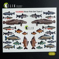 River Fish set Type 2 - 3D-Decals for dioramas von Kelik