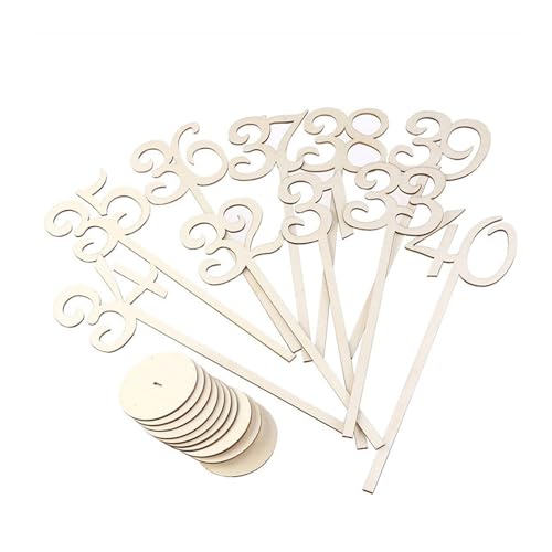 1 Box Tischnummernschilder, Holz, Hochzeit, Schreibtisch, Ziffer mit runder Form, Halter, Sockel, Verlobung, Party, Bankett, Dekoration, Tischständer von Kelisdi