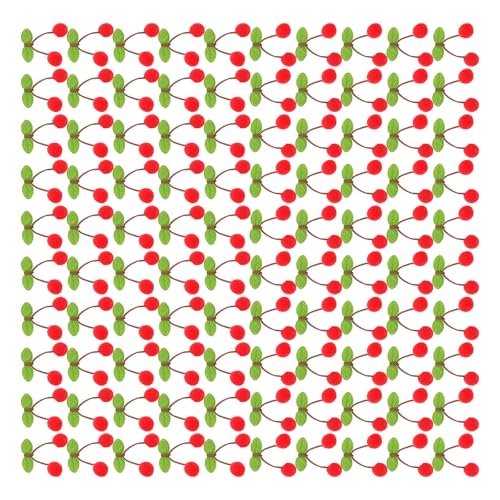 100 Stück weiche Polyester-Kirschblatt-Pompons, Bastelzubehör für Haarspangen, Schmuckherstellung, Kirschblatt-Pompons, Zubehör 100 Stück weiche Polyester-Kirschblatt-Pompons, Bastelzubehör für Haarspangen, Schmuckherstellung, Kirschblatt-Pompons, Zubehör von Kelisdi