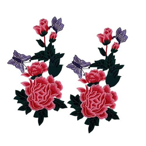 2 Stück bestickte Applikationen zum Aufbügeln, Blumenaufnäher, zum Aufnähen von Kleidung, Taschen, Dekorationen, Blumenaufnäher, bestickte Applikation, zum Aufbügeln oder Aufnähen 2 Stück bestickte Applikationen zum Aufbügeln, Blumenaufnäher, zum Aufnähen von Kleidung, Taschen, Dekorationen, Blumenaufnäher, bestickte Applikation, zum Aufbügeln oder Aufnähen von Kelisdi