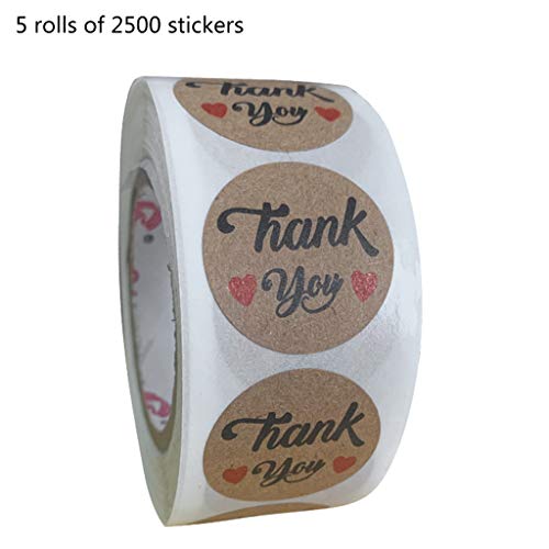 500/2500 Stück Dankesaufkleber, Siegeletiketten für Hochzeit, Schreibwaren, Aufkleber, Rollspender von Kelisdi