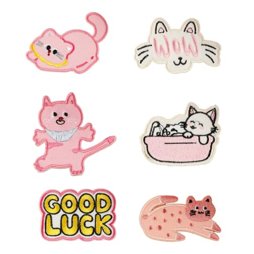 6 Stück schöne Katzen Aufnäher zum Aufbügeln bestickte Aufnäher Cartoon Tier Aufnäher Applikationen Patches für Kleidung Hut 6 Stück schöne Katzen Aufnäher zum Aufbügeln bestickte Aufnäher Cartoon Tier Aufnäher Applikationen Patches für Kleidung Hut von Kelisdi