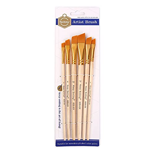 6 x Pinsel-Set, Künstlerpinsel, rund, spitz, schräg, flach, für Acrylmalerei, Öl, Aquarell, Leinwand, Miniatur-Details und Steinmalerei 6 x Pinsel-Set, Künstlerpinsel, rund, spitz, schräg, flach, für Acrylmalerei, Öl, Aquarell, Leinwand, Miniatur-Details und Steinmalerei von Kelisdi