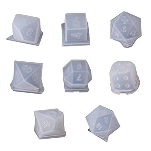 8 Modelle Würfel Epoxidharz Form Produktion Spiel Zahlen Buchstaben Stücke Würfel Silikonform Zubehör Set von Kelisdi