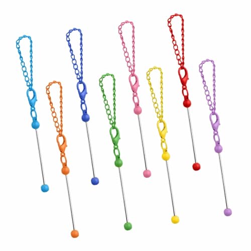 8 x Perlen-Schlüsselanhänger-Anhänger, Metall, Perlen, Schlüsselanhänger, Rucksäcke, Charm, Schmuckherstellung, Zubehör, Perlen-Set von Kelisdi