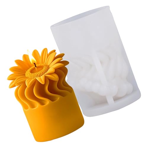 Blumensäulen-Formen für Epoxidharz, Seife, geprägte Blume, Zylinderform, Silikonformen für Heimdekoration, duftend von Kelisdi