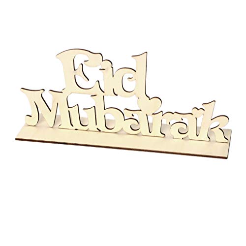 Eid Holzornament, Heimdekoration, Buchstaben, Naturholz, für den Innenbereich, Kunstharz, Ornamente für den Garten von Kelisdi