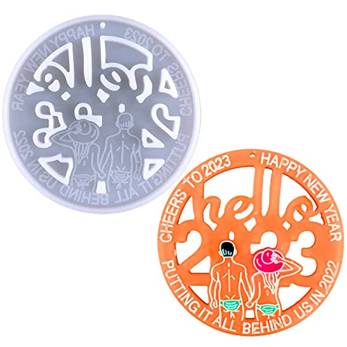 Glänzende Hello 2023 runde Ornamente, Silikon-Epoxidharz-Form, Schlüsselanhänger, Anhänger, Schmuck, Valentinstagsgeschenk, Silikon-Anhängerformen für Epoxidharz Glänzende Hello 2023 runde Ornamente, Silikon-Epoxidharz-Form, Schlüsselanhänger, Anhänger, Schmuck, Valentinstagsgeschenk, Silikon-Anhängerformen für Epoxidharz von Kelisdi