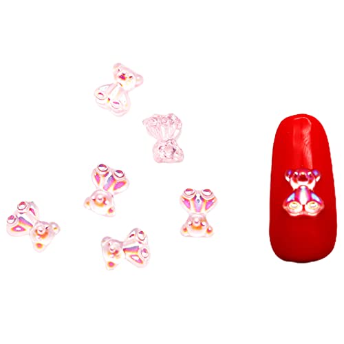 Gummibär-Nagelperlen, Kristallbär, Nagelanhänger für Acrylnägel, bunt, Kunstdekoration, Kristall, 200 Stück von Kelisdi