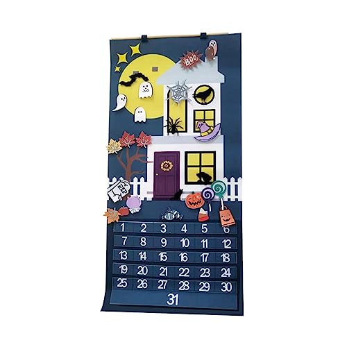 Halloween-Adventskalender, 31 Tage, Filz-Countdown-Kalender mit abnehmbaren Ornamenten für Zuhause, Wand, Tür, Hängedekoration, Heim- und Schuldekoration Halloween-Adventskalender, 31 Tage, Filz-Countdown-Kalender mit abnehmbaren Ornamenten für Zuhause, Wand, Tür, Hängedekoration, Heim- und Schuldekoration von Kelisdi
