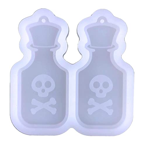 Halloween-Ohrring-Anhänger, Harzform, Weinflaschenform, Silikonform, Totenkopf für Kopf, Ohrring, Epoxid-Gusswerkzeug, Halloween-Formen, Silikon für Epoxidharz Halloween-Ohrring-Anhänger, Harzform, Weinflaschenform, Silikonform, Totenkopf für Kopf, Ohrring, Epoxid-Gusswerkzeug, Halloween-Formen, Silikon für Epoxidharz von Kelisdi