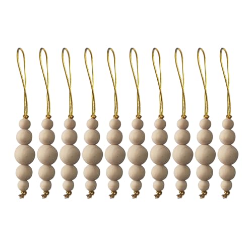 Holzperlen, Weihnachtsbaumschmuck, Holzperlen, hängende Dekoration für Zuhause, Bauernhäuser, Party-Dekoration, Verpackung, Bastelbedarf, 10 Stück Holzperlen, Weihnachtsbaumschmuck, Holzperlen, hängende Dekoration für Zuhause, Bauernhäuser, Party-Dekoration, Verpackung, Bastelbedarf, 10 Stück von Kelisdi