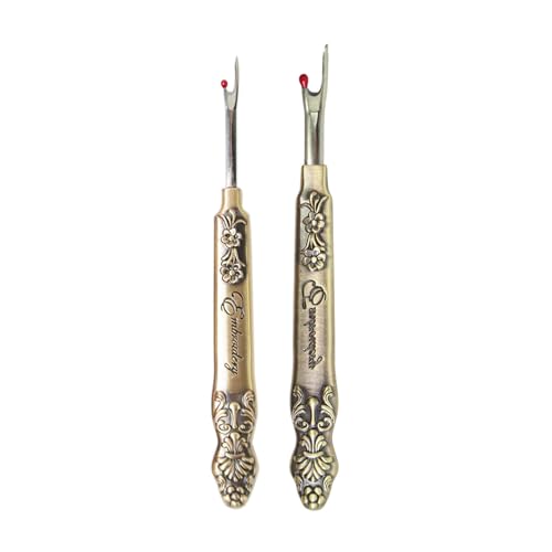 Kelisdi 2 Stück Vintage Fadenabzieher Metallnaht-Entferner Werkzeug zum Entfernen von Faden, Nähen, Handarbeiten Kelisdi 2 Stück Vintage Fadenabzieher Metallnaht-Entferner Werkzeug zum Entfernen von Faden, Nähen, Handarbeiten von Kelisdi