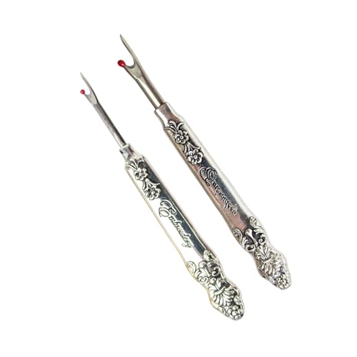 Kelisdi 2 Stück Vintage Fadenabzieher Metallnaht-Entferner Werkzeug zum Entfernen von Faden, Nähen, Handarbeiten Kelisdi 2 Stück Vintage Fadenabzieher Metallnaht-Entferner Werkzeug zum Entfernen von Faden, Nähen, Handarbeiten von Kelisdi