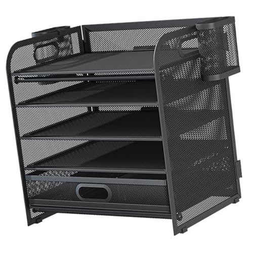 Kelisdi Briefablage aus Papier mit 5 Ebenen, Büro-Schreibtisch-Organizer mit Schiebeschublade und 2 Stifthaltern Kelisdi Briefablage aus Papier mit 5 Ebenen, Büro-Schreibtisch-Organizer mit Schiebeschublade und 2 Stifthaltern von Kelisdi