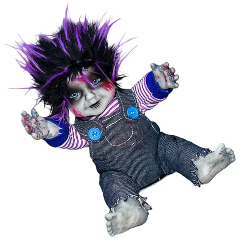 Kelisdi Gruselige Puppenfigur mit beleuchtetem Gesicht und erschreckendem Soundeffekt Gruselige Sitzpuppe Kelisdi Gruselige Puppenfigur mit beleuchtetem Gesicht und erschreckendem Soundeffekt Gruselige Sitzpuppe von Kelisdi