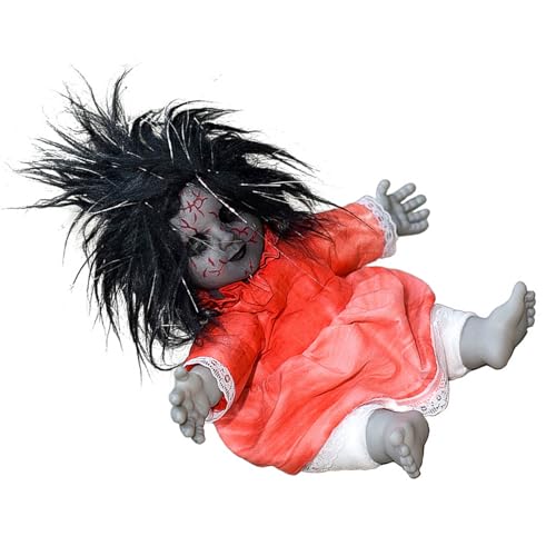 Kelisdi Gruselige Puppenfigur mit beleuchtetem Gesicht und erschreckendem Soundeffekt Gruselige Sitzpuppe Kelisdi Gruselige Puppenfigur mit beleuchtetem Gesicht und erschreckendem Soundeffekt Gruselige Sitzpuppe von Kelisdi