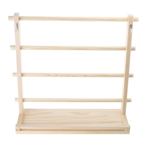 Kelisdi Holzband-Organizer, 4-stöckig, mit Aufhängehaken, Holzskala, Lineal zum Verpacken von Bandfäden Kelisdi Holzband-Organizer, 4-stöckig, mit Aufhängehaken, Holzskala, Lineal zum Verpacken von Bandfäden von Kelisdi